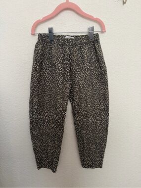 Zara Black Pants with Cream Mini Floral Print